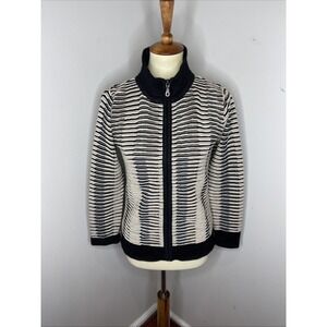 Millma's 100% Alpaca Multicolor Ribbed Full Zip Cardigan Sweater Small S